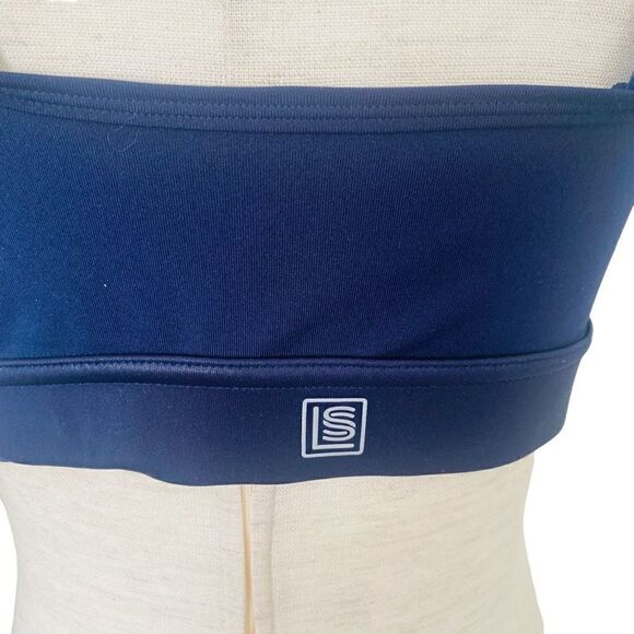 Laundry by Shelli Segal Crossover Removable Strap Sports Bra Size Large Navy J23 - Picture 9 of 13
